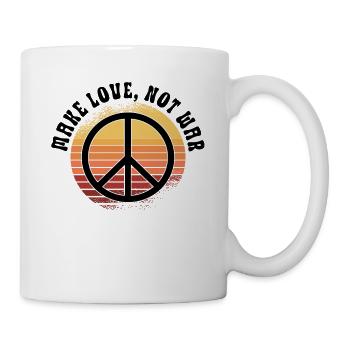 Hippie Peace Sign Peace Flowers Flower Child - Mug - white - Right