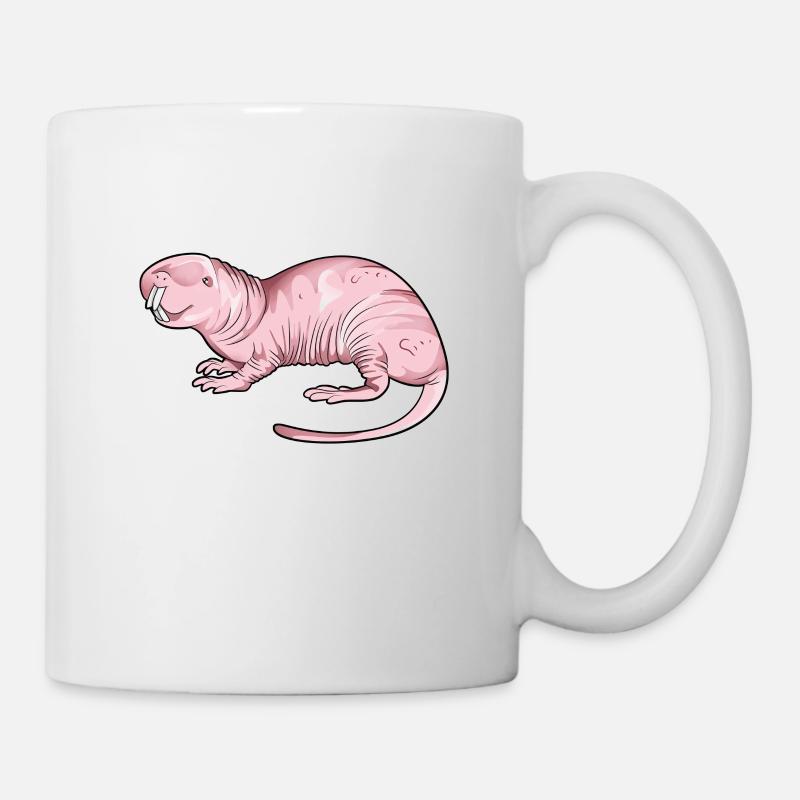Zeichnung eines Nacktmull - Tasse - Weiß