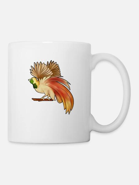 Zeichnung eines Raggi Paradiesvogel - Tasse - Weiß