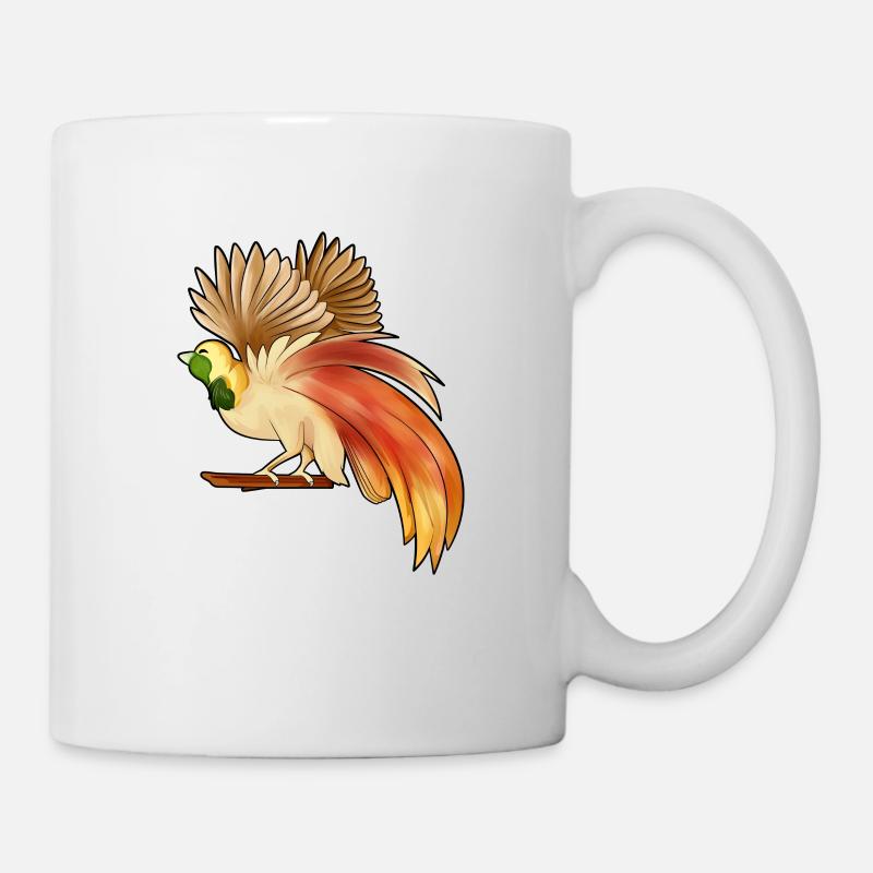 Zeichnung eines Raggi Paradiesvogel - Tasse - Weiß
