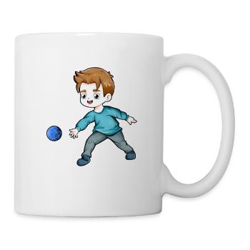 Boy playing Bocce Ball - Mug - white - Right