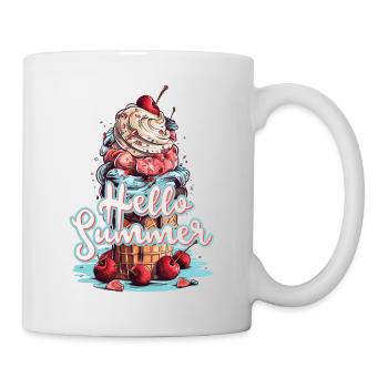 Hello Summer Eis Eiscreme Eisdiele - Tasse - Weiß - Rechts