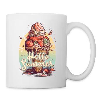 Hello Summer Eis Eiscreme Eisdiele - Tasse - Weiß - Rechts
