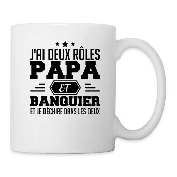 Papa Et Banquier | Cadeau Papa Banquier - Mug blanc - blanc - Droite
