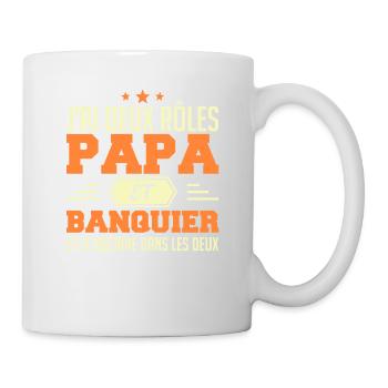 Papa Et Banquier | Cadeau Papa Banquier - Mug blanc - blanc - Droite