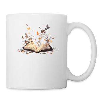Livres de fleurs de papillon pour bibliophiles bibliothécaires - Mug blanc - blanc - Droite