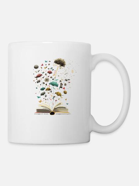 Löwenzahn Bücher Cool Blumen Bibliothekar Fun Squad - Tasse - Weiß