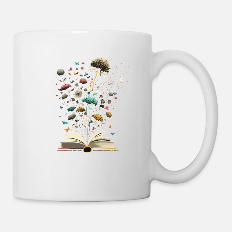 Löwenzahn Bücher Cool Blumen Bibliothekar Fun Squad - Tasse - Weiß