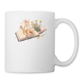 Dandelion Books Flower Librarian Reading Cool Pun - Mug - white - Right