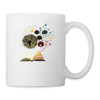 Löwenzahn Bücher Liebhaber Blume Bibliothekar Lesung - Tasse - Weiß - Rechts