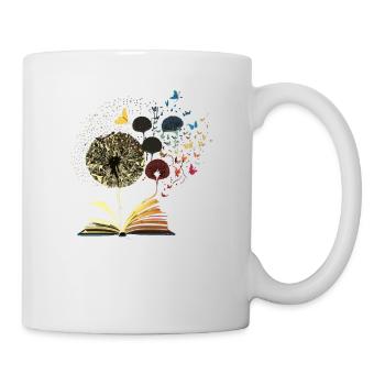 Pissenlit Livres Amant Fleur Bibliothécaire Jeu de mots - Mug blanc - blanc - Droite