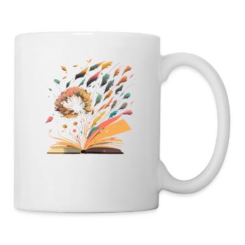 Löwenzahn Bücher Bibliothekar Bibliophile Wortspiel lesen - Tasse - Weiß - Rechts