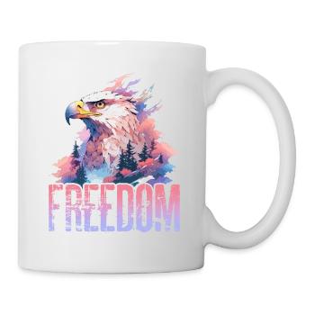 Eagle Freedom Eagle Head Nature Wilderness Trees Mountains - Mug - white - Right