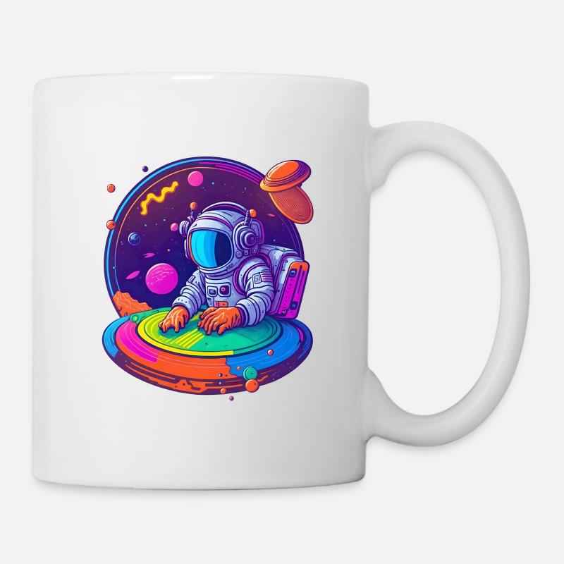 DJ Astronaute Rétro - Mug blanc - blanc