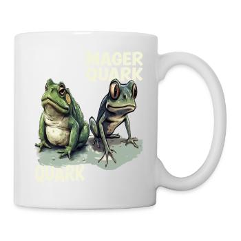 Frosch Kaulquappe Quark Diät Magerquark Wortspiel - Tasse - Weiß - Rechts