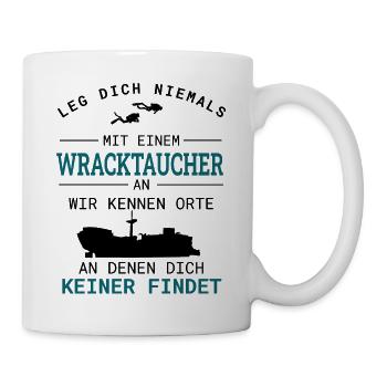 Wracktauchen Tauchen Wracktaucher Geschenk - Tasse - Weiß - Rechts