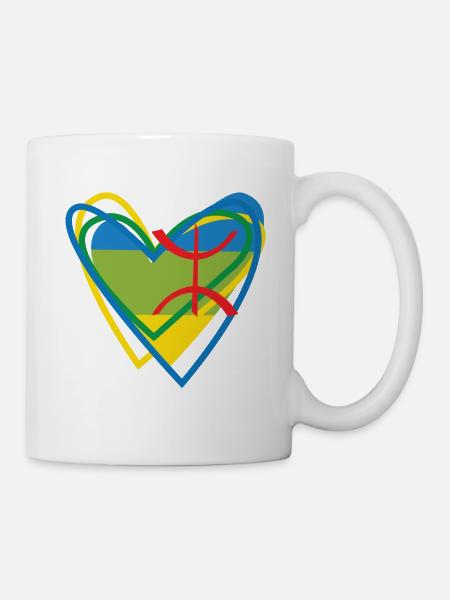 Je suis kabyles dans mon cœur AMAZIGH - Mug blanc - blanc