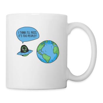 Space Alien Astronomy Alien Spaceship Comic - Mug - white - Right
