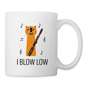 Instrument à vent en bois et instrument à vent basson - Mug blanc - blanc - Droite