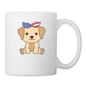 4. Juli amerikanischer Labrador für Kinder USA - Tasse - Weiß - Rechts