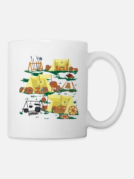Mittelalterliches Camp - Mittelalter Camping - Tasse - Weiß