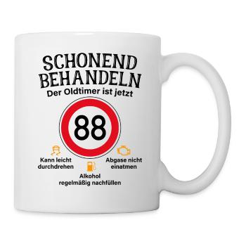 88. Geburtstag Schonend Behandeln Oldtimer Ist 88 - Tasse - Weiß - Rechts