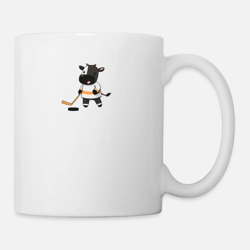 Drôle de conception de hockey sur glace de vache - Mug blanc - blanc