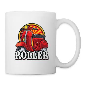 Roller Traum Motorroller Scooter Geschenk - Tasse - Weiß - Rechts