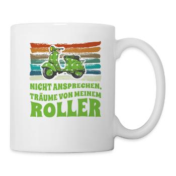 Nicht ansprechen Träume von Roller Scooter - Tasse - Weiß - Rechts