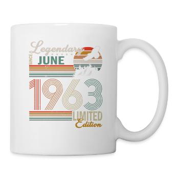 Juni 1963. Geburtstagsgeschenk Juni 1963. Juni. - Tasse - Weiß - Rechts