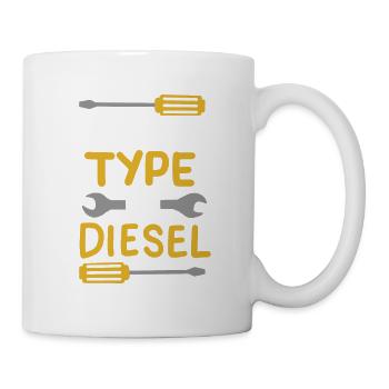 Meine Blutgruppe ist Diesel - Tasse - Weiß - Rechts