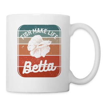 Fish Make Life Betta Poissonnerie Poissonnière - Mug blanc - blanc - Droite