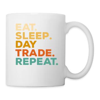 Manger Dormir Jour Trader Trader Boursier Répétitif - Mug blanc - blanc - Droite