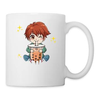 Bubble Tea Anime Boy Boba Tea Bobaholic - Mug blanc - blanc - Droite