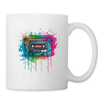 Kassette Musik 80s Pop Style für alle die die 80s - Tasse - Weiß - Rechts