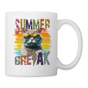 Summerbreak Coole Katze mit Sonnenbrille im Sommer - Tasse - Weiß - Rechts