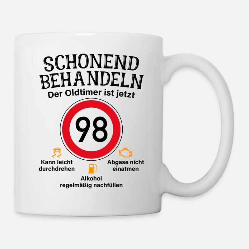 98. Geburtstag Schonend Behandeln Oldtimer Ist 98 - Tasse - Weiß