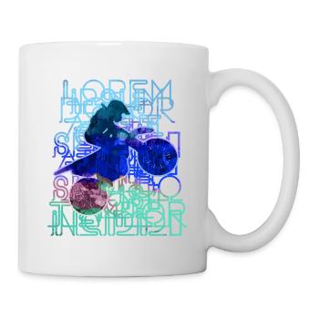 motorrad, motorcycle, biker, graffiti, malerei - Tasse - Weiß - Rechts