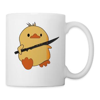 lustige Ente mit Schwert - Katana - Tasse - Weiß - Rechts