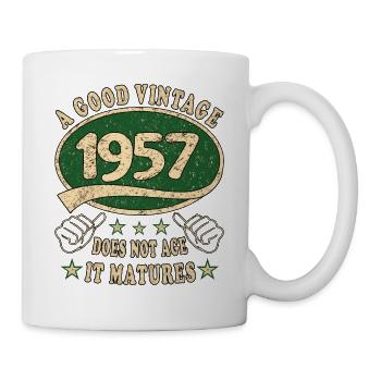 66. Geburtstag 1957 66er Guter Jahrgang - Tasse - Weiß - Rechts