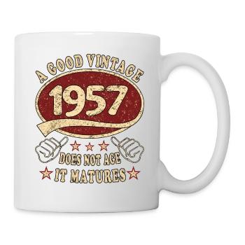66. Geburtstag 1957 66er Guter Jahrgang - Tasse - Weiß - Rechts