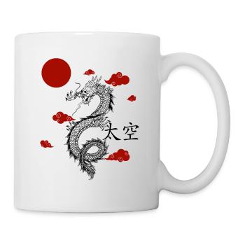 Japanese Aesthetic Chinesischer Drachen Tattoo - Tasse - Weiß - Rechts
