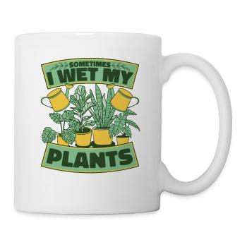 Parfois, je mouille mes plantes horticole Jardin de jardins familiaux - Mug blanc - blanc - Droite
