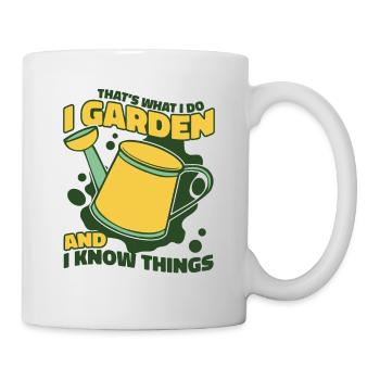 Je jardine et je sais des choses jardinier de jardin potager - Mug blanc - blanc - Droite
