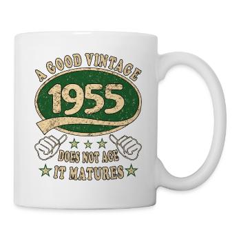 68. Geburtstag 1955 68er Guter Jahrgang - Tasse - Weiß - Rechts