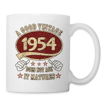 69. Geburtstag 1954 69er Guter Jahrgang - Tasse - Weiß - Rechts