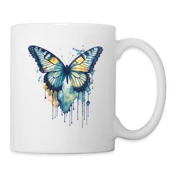 Aquarelle Papillon - Mug blanc - blanc - Droite