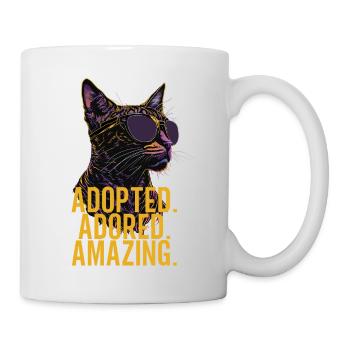 Bunte Neon-Adoptivkatze - Tasse - Weiß - Rechts