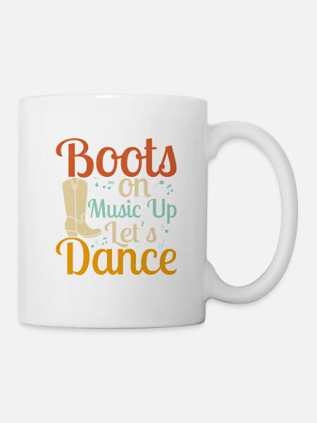 Boots On Music up Let’s Dance Line Dance Country M - Mug blanc - blanc