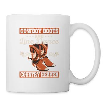 Cowboy Boots And Line Dance Country Music Western - Tasse - Weiß - Rechts